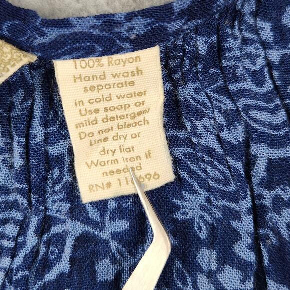 Japna Top Womens Size Small Cold Shoulder Boho Blue - Picture 11 of 14